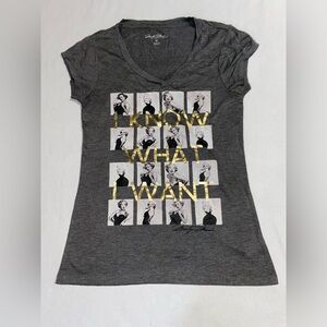 Gray Cap Sleeve Graphic “Marilyn Monroe” T-Shirt